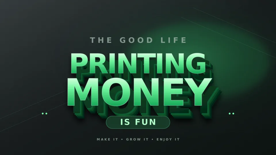 An emerald typographic poster exploring depth, lighting and a bold central message.